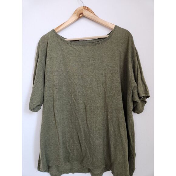 Eileen Fisher Organic Linen Boxy Tee | Size L - Picture 2 of 9